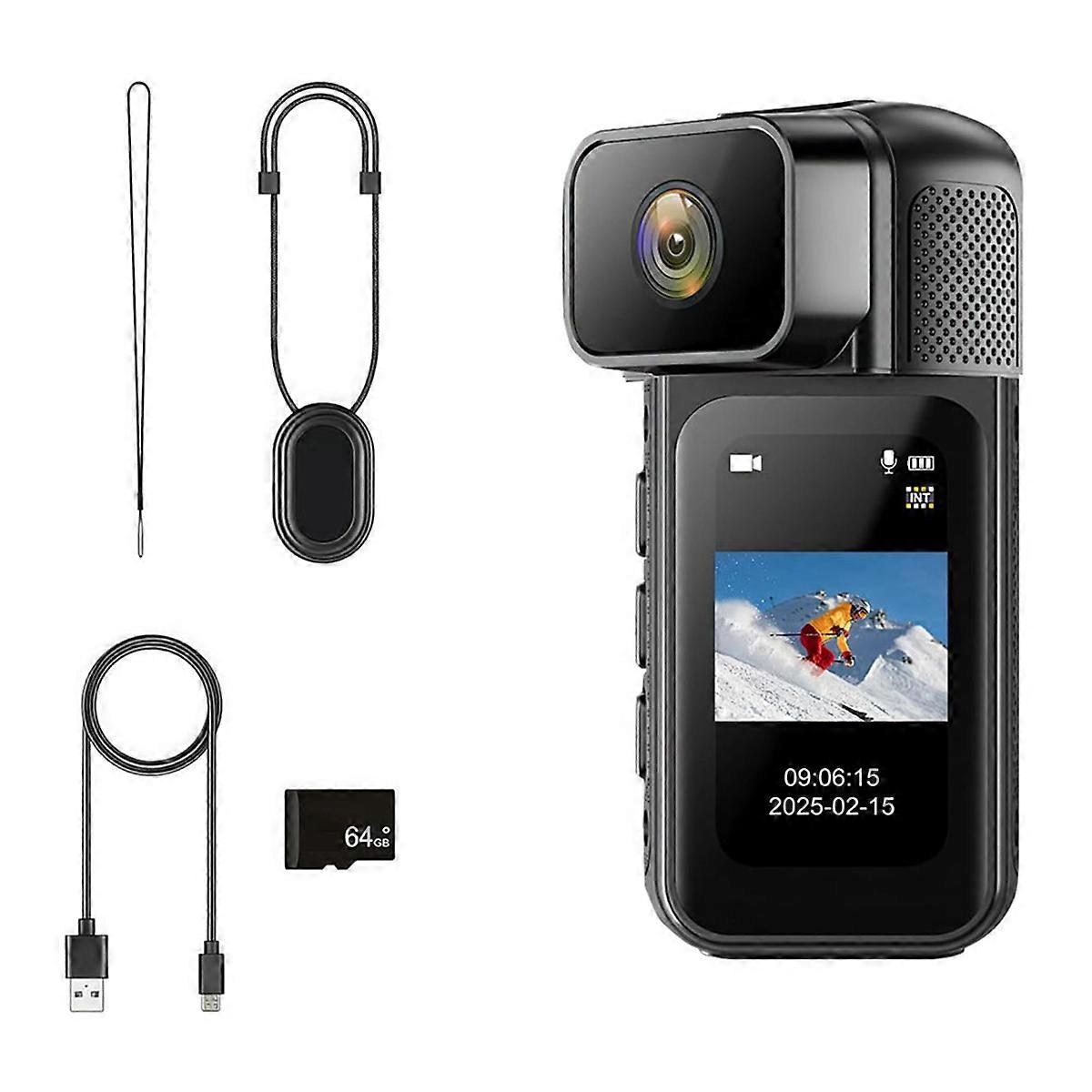 2.7K WiFi Mini Body Camera,64GB POV Camera