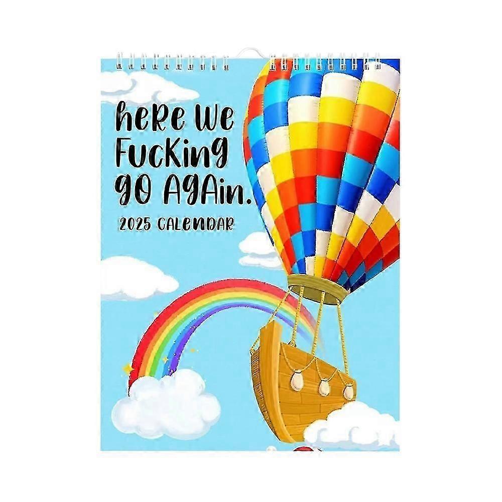 تقويم 2025 هنا نحن فو كينغ نذهب مرة أخرى ، هنا نحن فو كينغ نذهب مرة أخرى تقويم الحائط ، مضحك جدار الفن هفوة الفكاهة مزحة التقويم