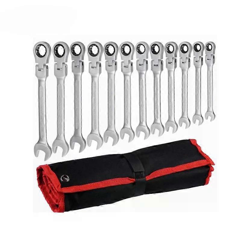 12 - Point Open and Box End Spanners for Garage, Car Repair Tools, With Mirror Finish, Heat - Treated Combination Wrench Set