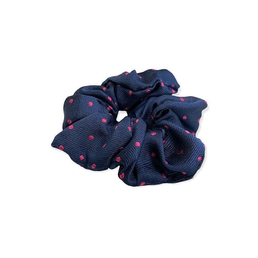 Women's Equetech Polka Dot Hair Scrunchie - Navy/cerise