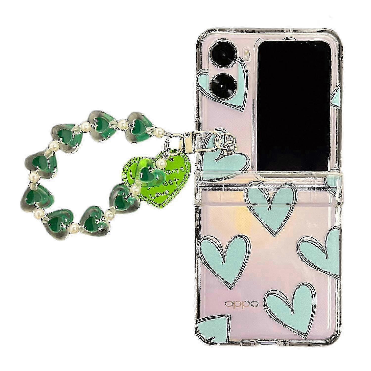 25-26 Pattern Printing Phone Case for Oppo Find N2 Flip 5G, Hard PC Phone Cover with Hand Strap f74