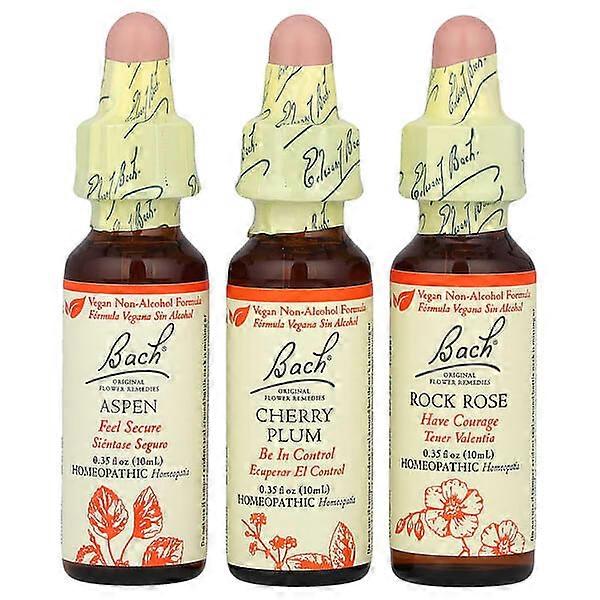 Bach, Original Flower Remedies, Bravery Kit, Fear No More, 3 Droppers, 0.35 fl oz (10 ml) Each