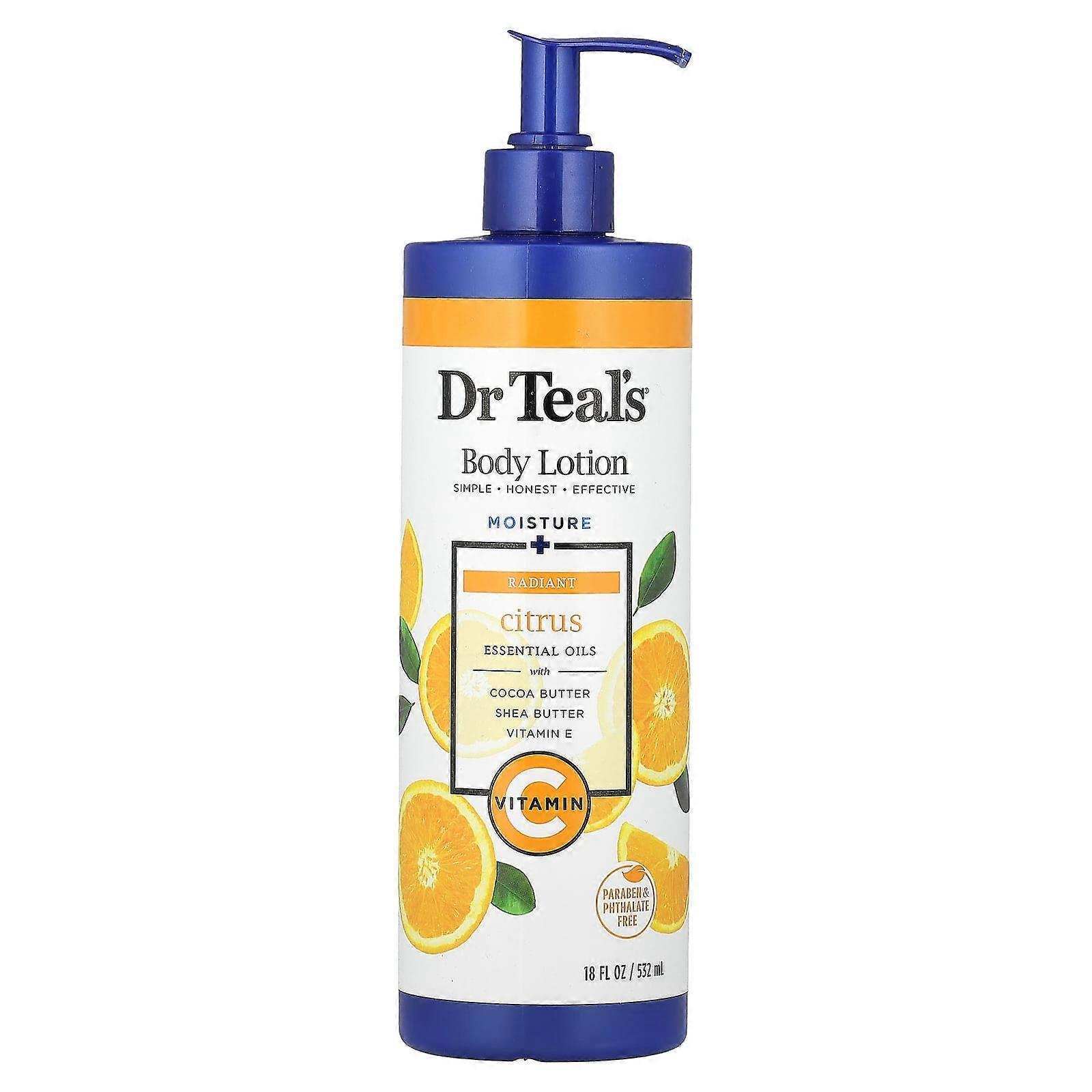 Body Lotion, Moisture + Radiant, Citrus, 18 fl oz (532 ml)