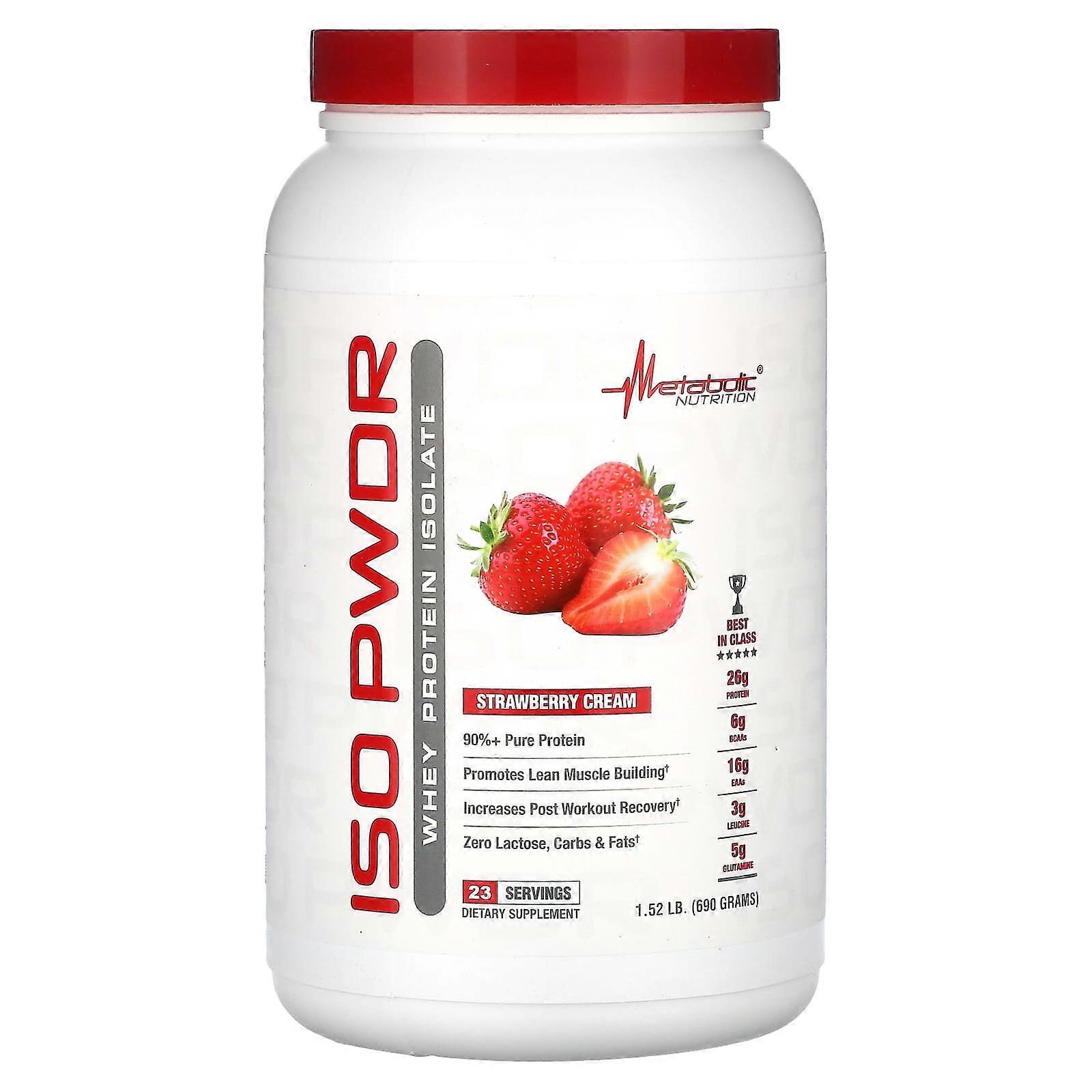 ISOpwdr, Whey Protein Isolate, Strawberry Cream, 1.52 lbs (690 g)