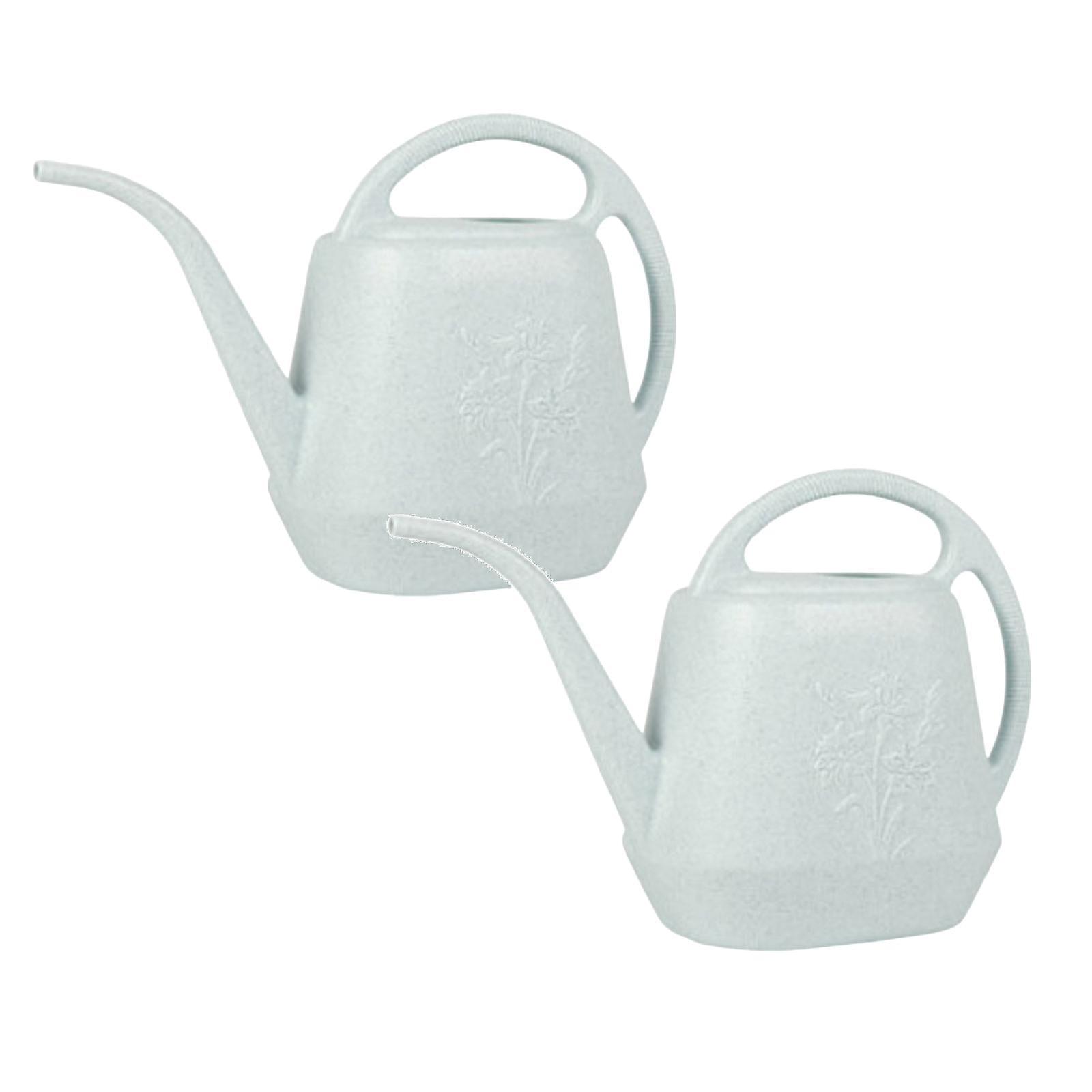 Watering Can 1 Gallon with Long Spout, Flower Patterns, Comfortable Handle, Indoor Garden Watering Can for Plants - Green *2PCS