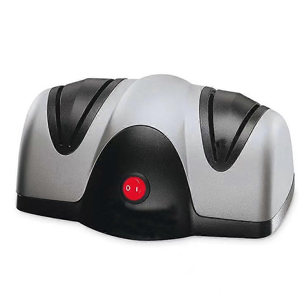 Electric Knife Sharpener  Two-Level Sharpener  Black/Silver  Material: ABS Plastic