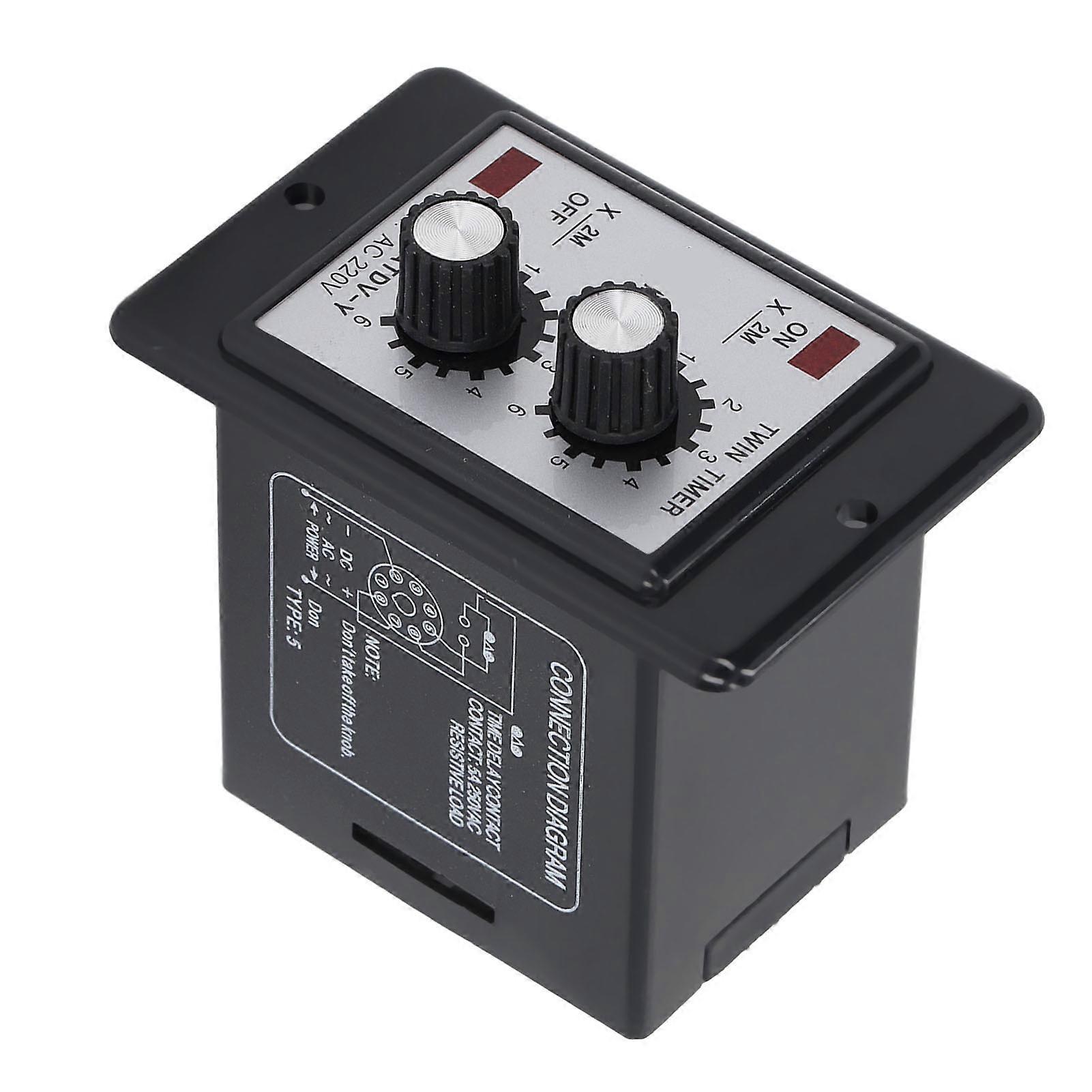 12m Twin Timer Relay Anti Interference Copper Coil Silver Contact Time Delay Relay AC220V 