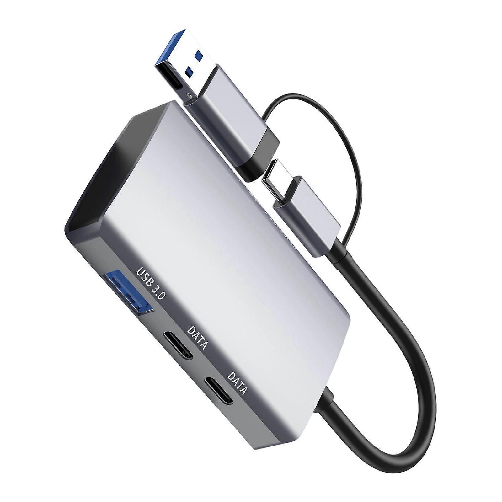 Multifunction USB Type C 5 in 1 Adapter Fast Speed Data Transfer TF Reader for Computer Tablets Multicolor