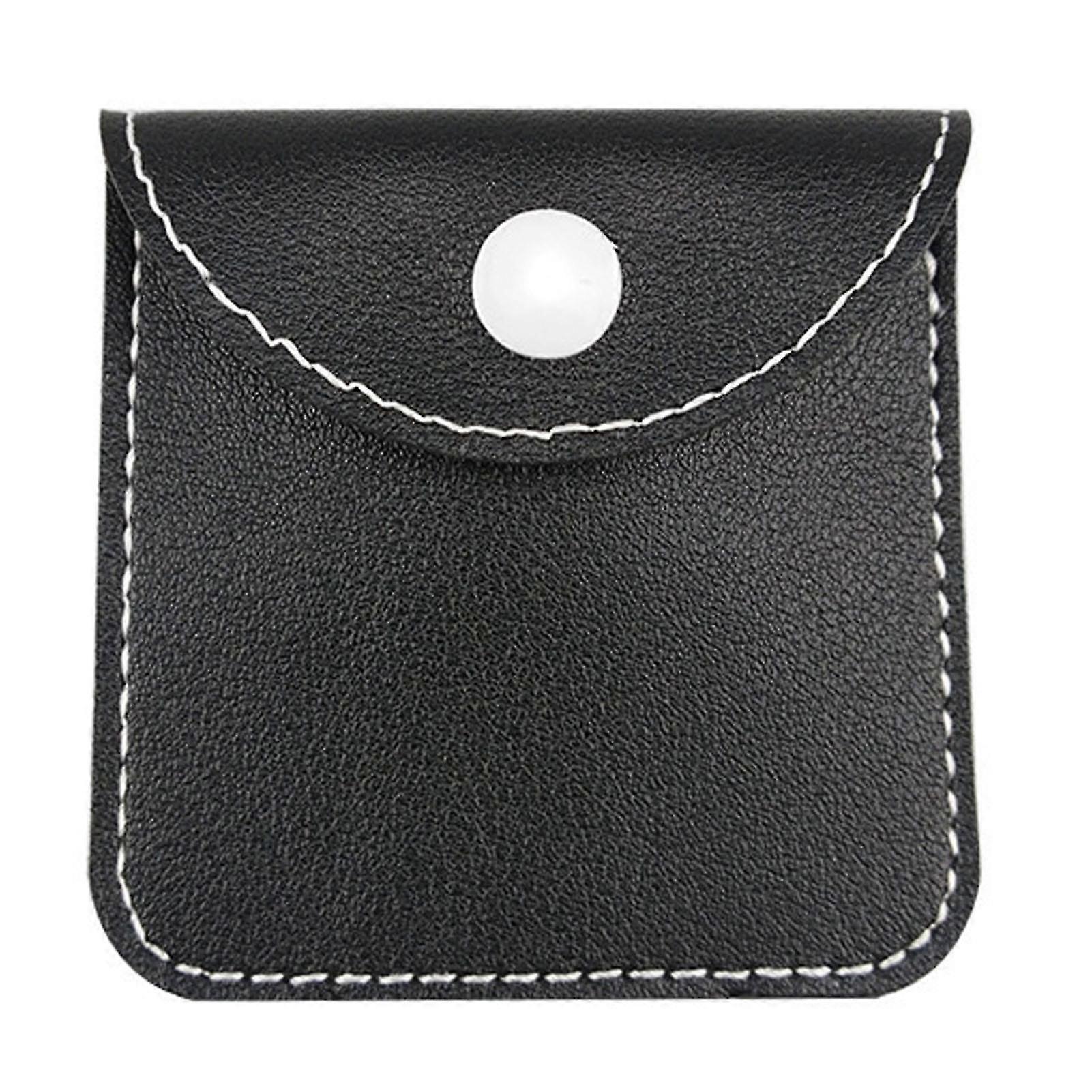 Thickened Black Headphone Pouch - 2pcs Button Closure Storage Bag