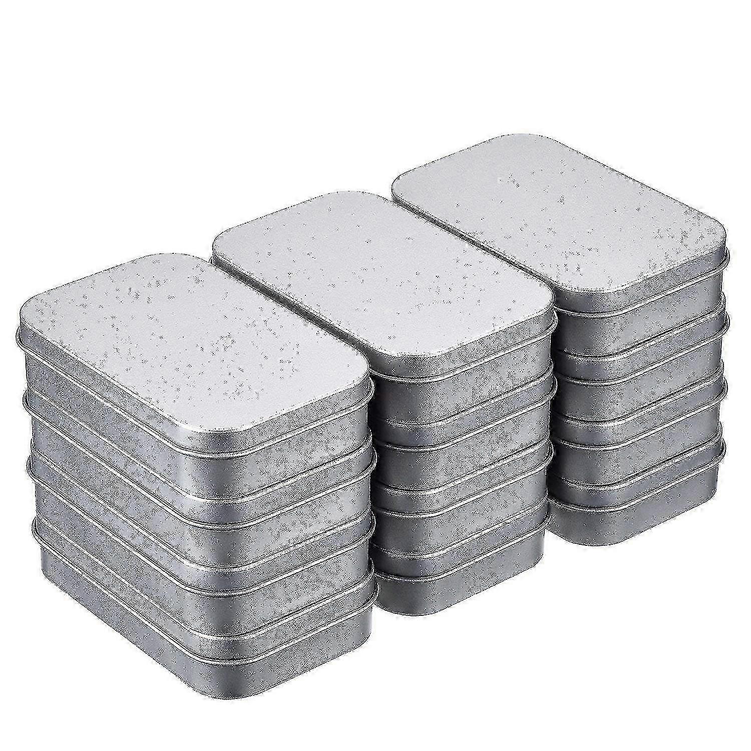 Portable tin box for organizing - 12pcs hinged metal container case