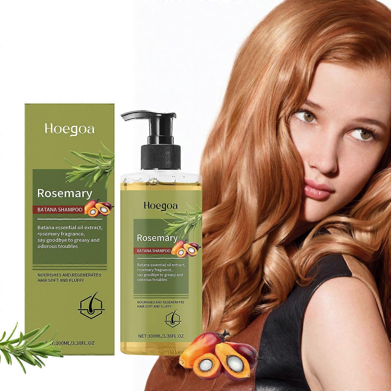 Hoegoa Rosemary Shampoo, Moisturizing Clean Scalp Strong Hair Reduce Scalp Discomfort Shampoo