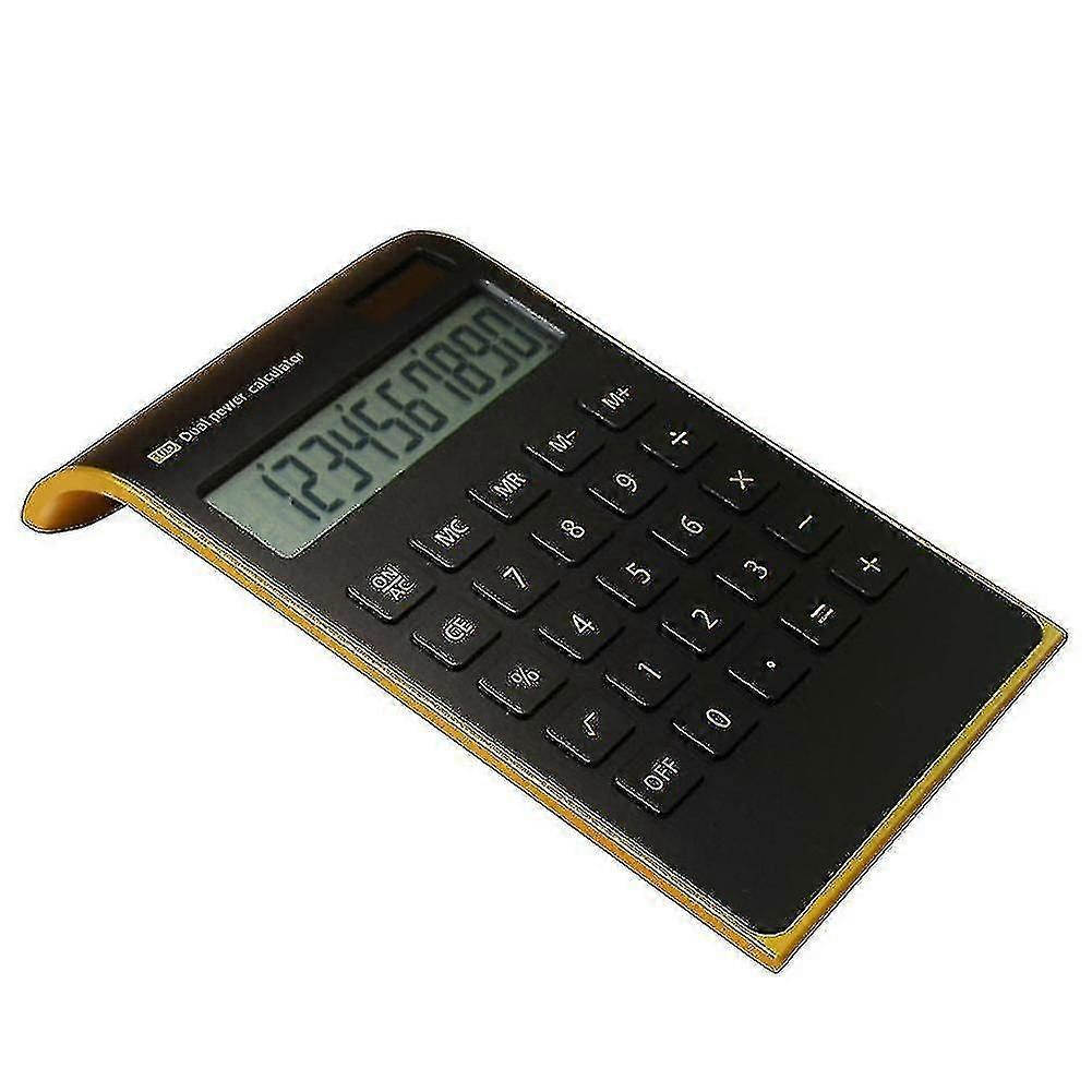 Calculator Standard Function Desktop Calculator Arithmetic Calculator Solar Dual Power Supply Computer Calculator (black)