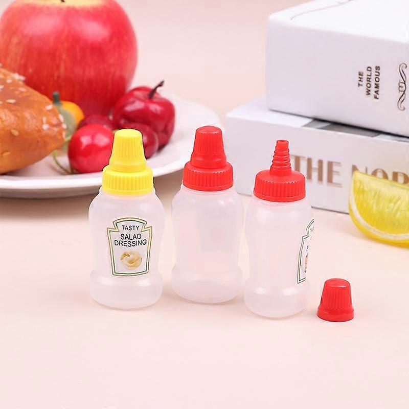 3 Pack Mini Portable Sauce Squeeze Bottles Plastic Dispensing Condiment Bottles