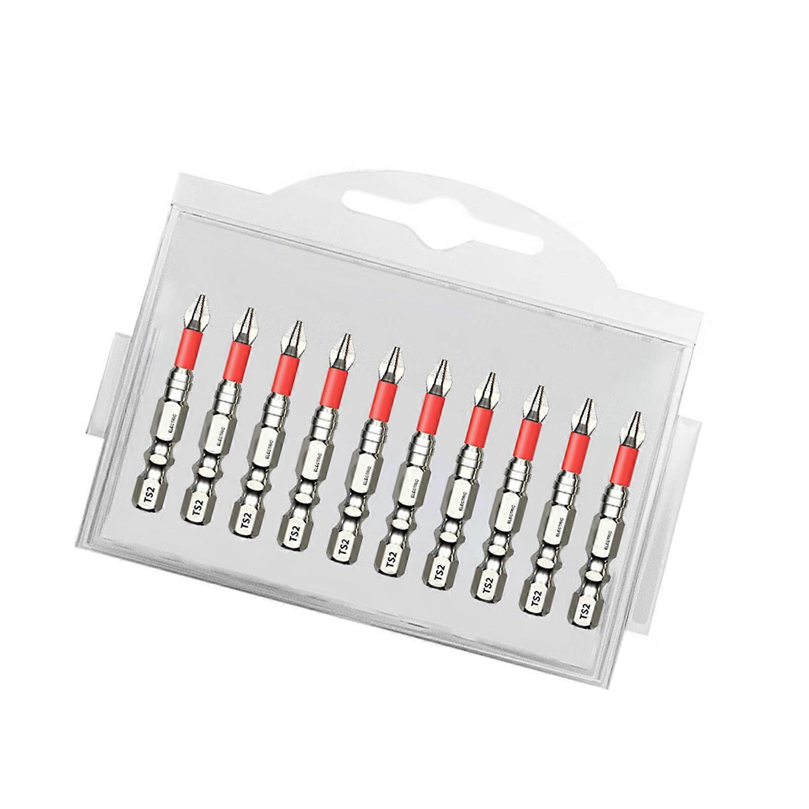 10PCS Magnetic Tip Screwdriver Bits Set 50mm S2 Steel Construction for Multicolor