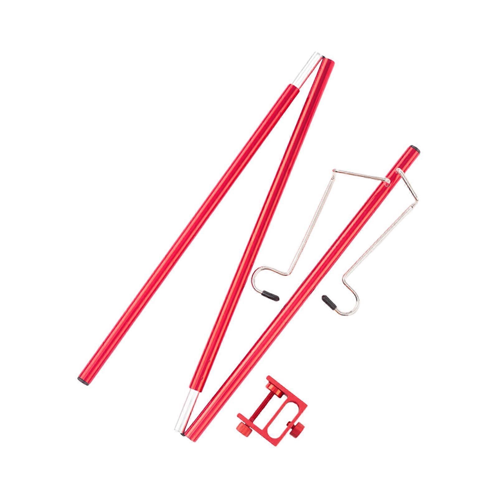 Dense Pliable Camping Lamp Stand Modifiable Height Weather Resistant  Red
