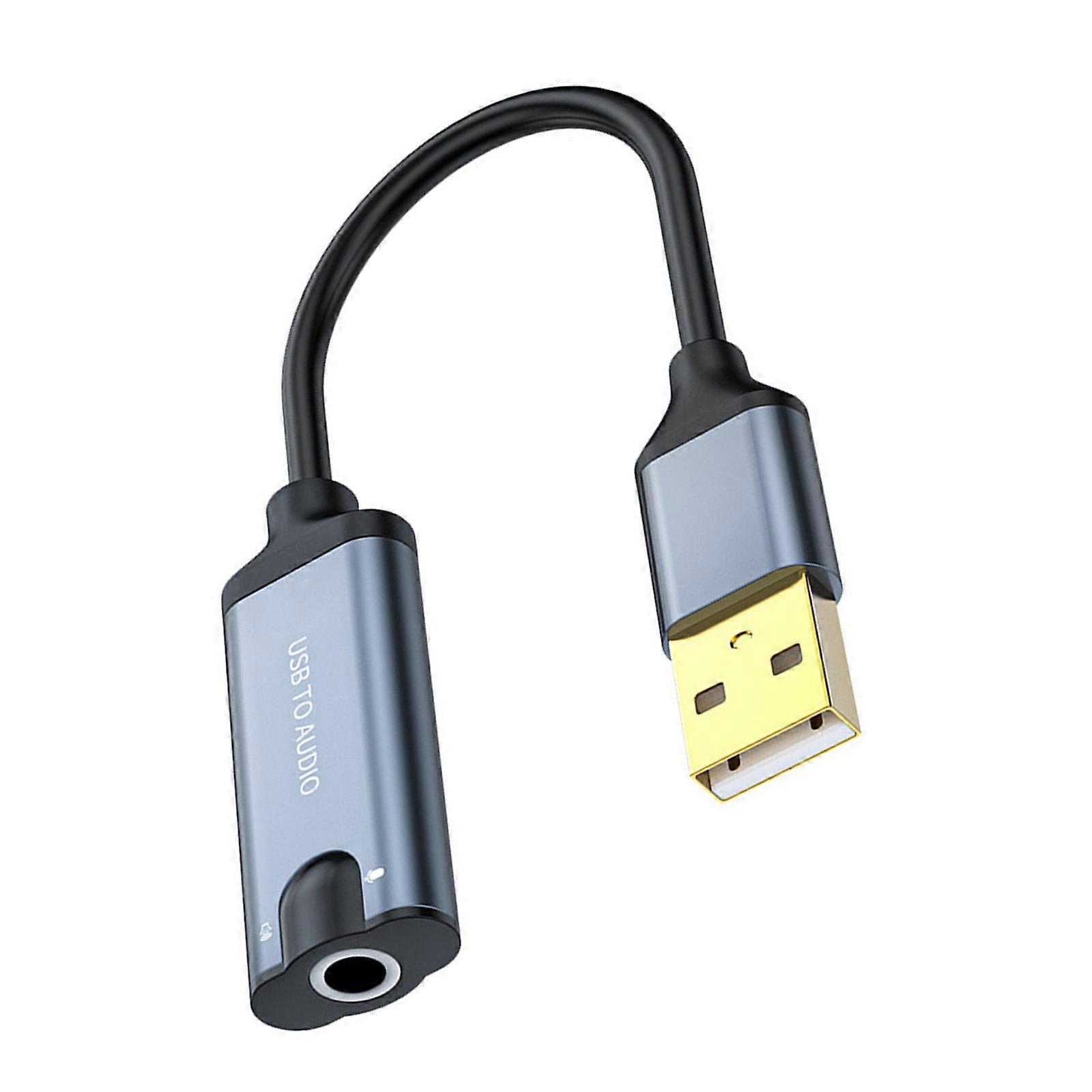 USB Sound Card External Sound Card USB to 3.5mm Sound Adapter Stereo Sound Card Headphone Mic Converters for Laptop Multicolor