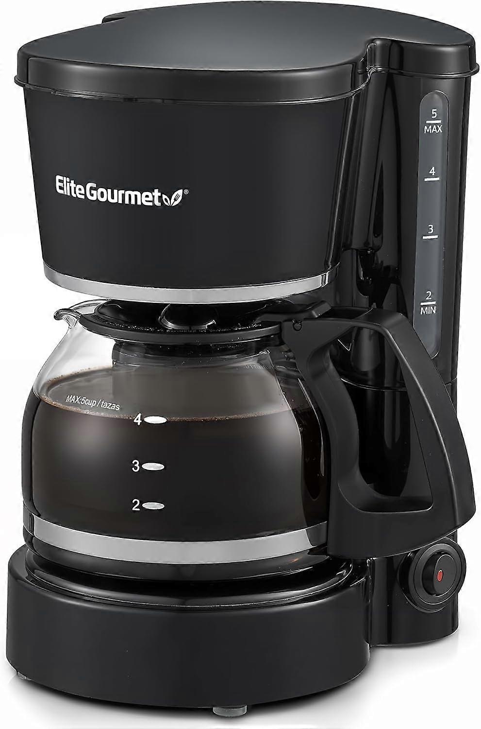 EHC-5055 Automatic 5-Cup Brew & Drip Coffee Maker with Pause N Serve Reusable Filter, On/Off Switch, Water Level Indicator