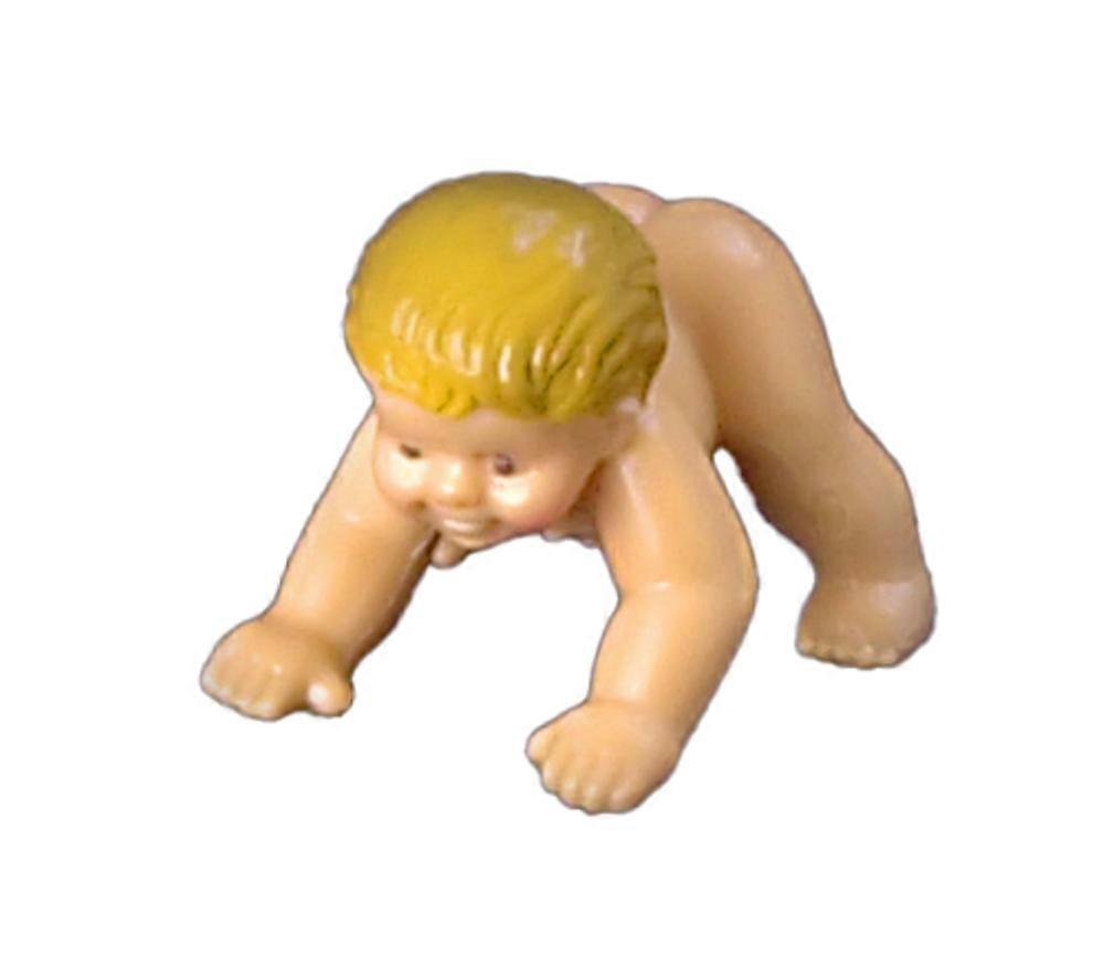 دمى البيت المطاط طفلة الزحف على اليدين & قدم مصغرة الناس دمية 1:12