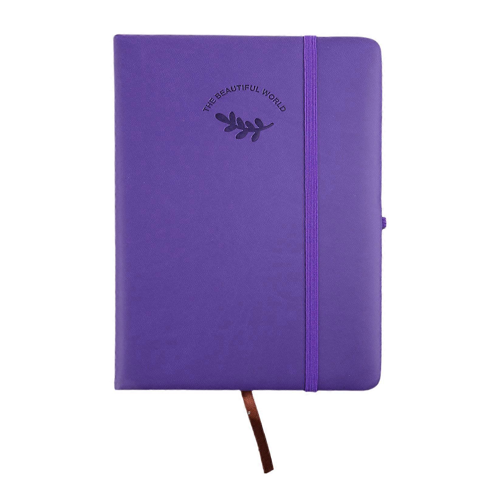 Business Leather Notepad A5/A6 Notebook Solid Color Travel Journal Ribbon Bookmark Spring Closure for Student School  A6 Red