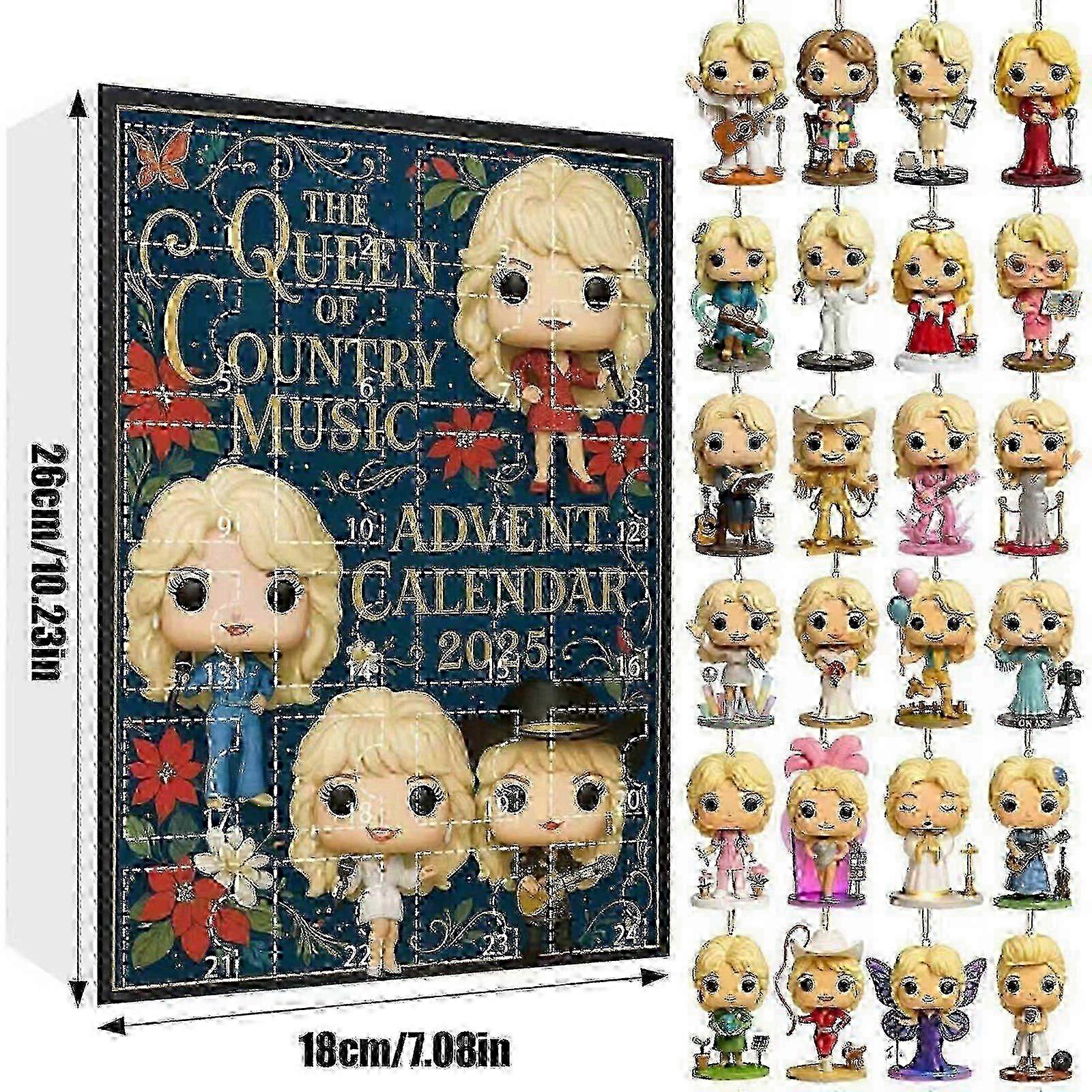 2025 Dolly Parton 24-Day Countdown Christmas Advent Calendar Blind Box Christmas Tree Ornament