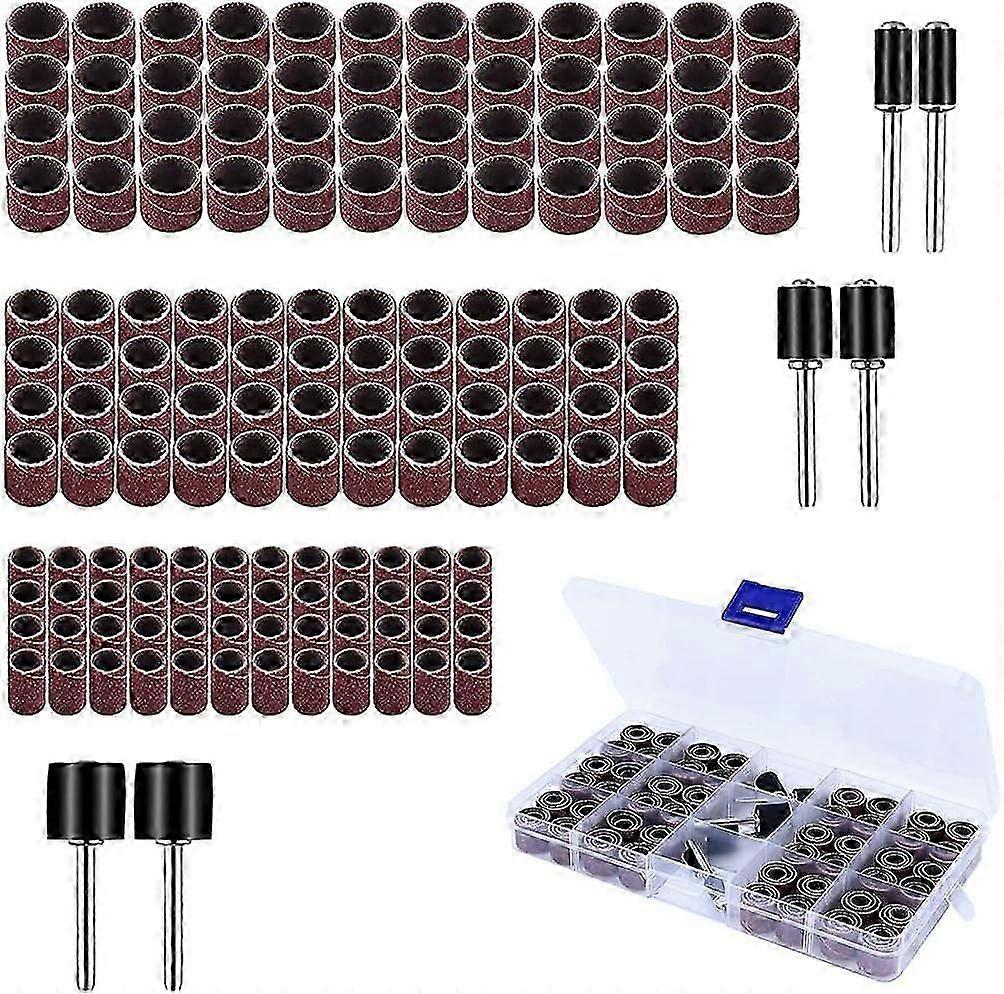 252-piece sanding disc kit with storage case, suitable for Dremel rotary tools.