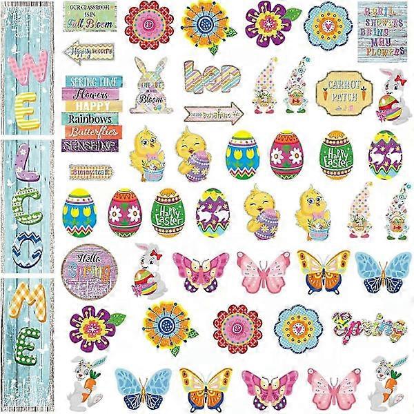 50 pcs Easter Spring Classroom Bulletin Board Decorations Set Easter Egg Bulletin Board See