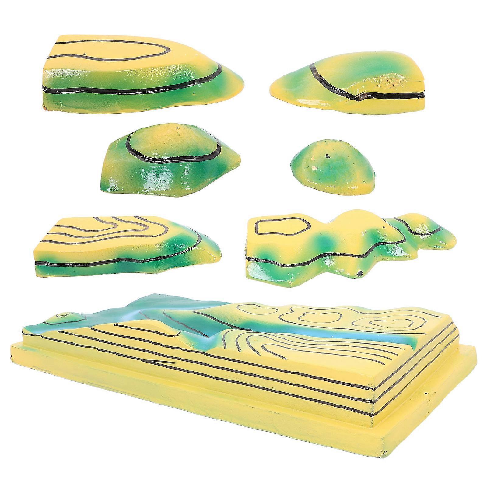 Contours Line Map Educational Terrain Model for Geography Lessons 3D Plastic Map