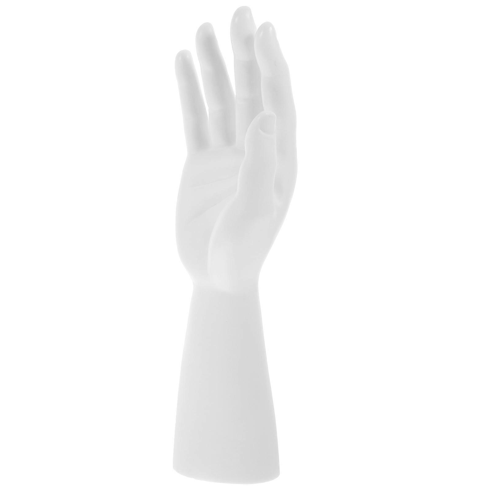 Plastic Hand Mannequin Display Stand for Ring Holder 2Pcs White