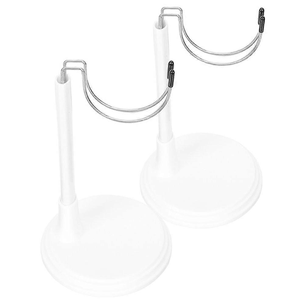 PVC Doll Stand Support Adjustable White for 8Pcs Doll Display Holder
