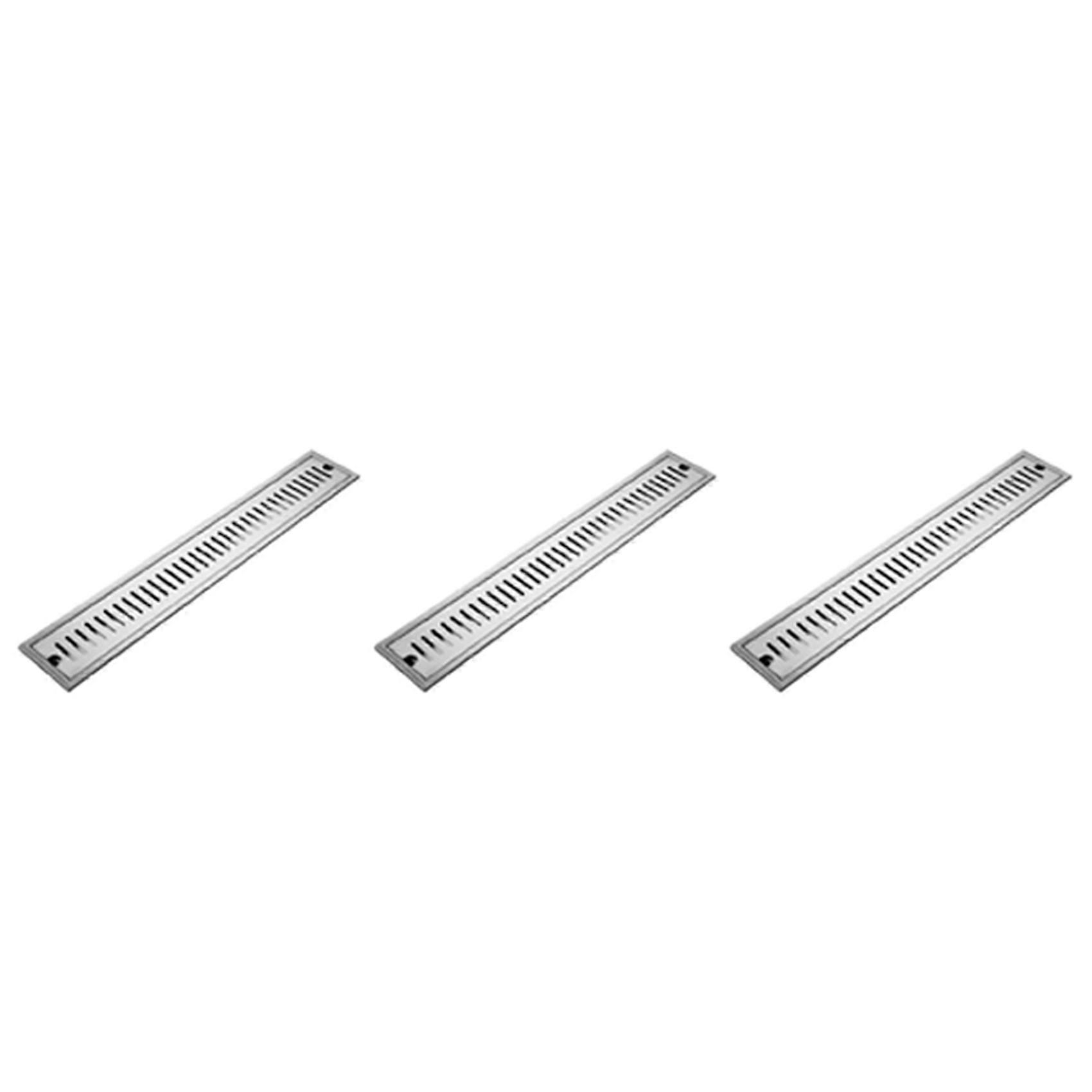 3X Rectangular Linear Shower Floor Drain Long Linear Drainage Channel Drain for Hotel Bathroom Kitchen Floor 20cm
