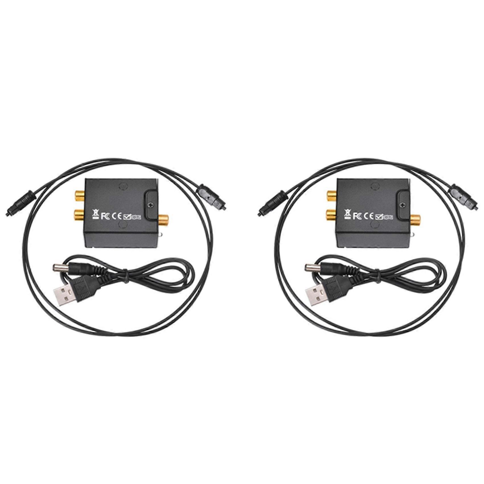 2X Digital to Analog Audio Converter Optical Fiber Toslink Coaxial Signal to RCA R/L Audio Decoder SPDIF ATV DAC