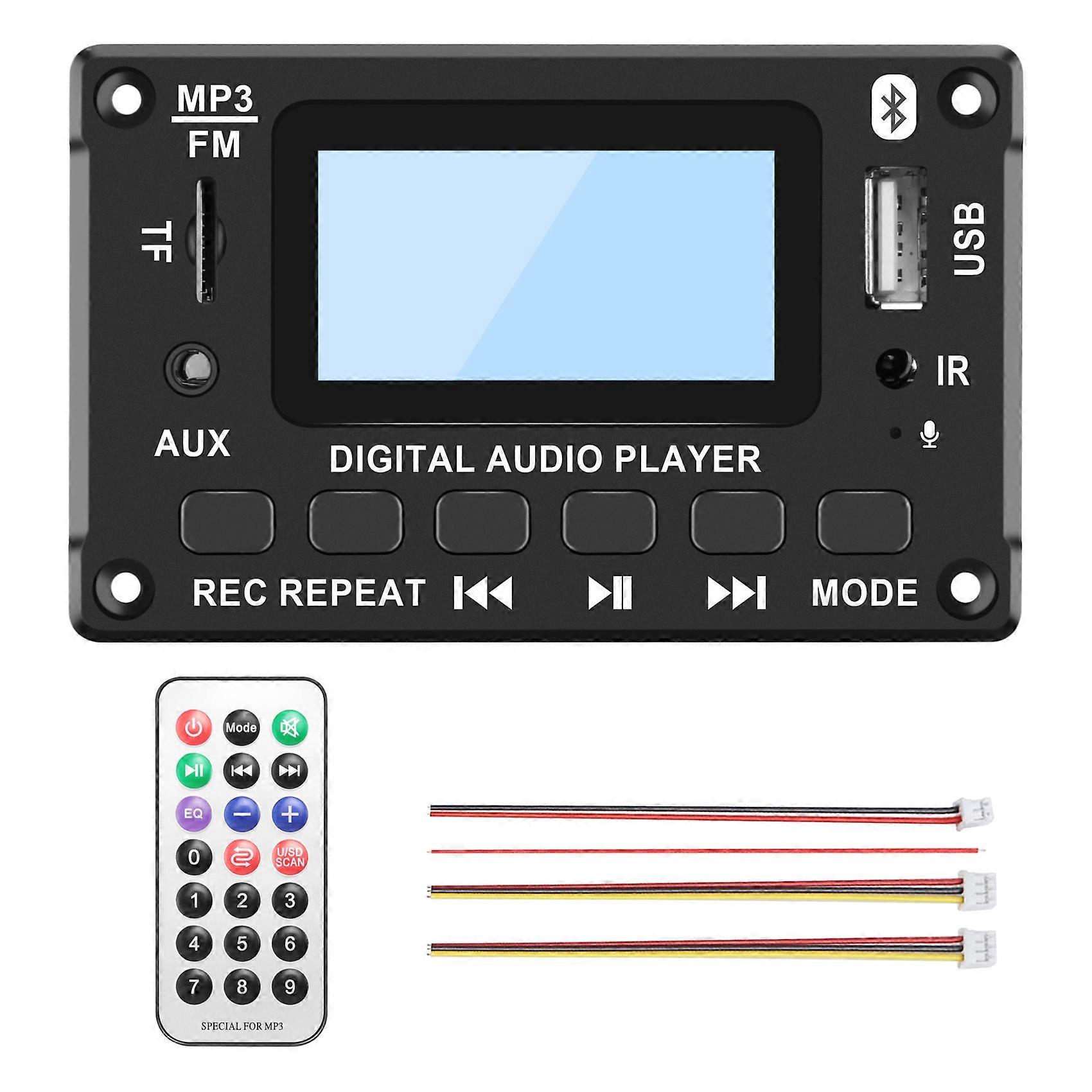 Car Bluetooth MP3 Decoder Board LCD Display MP3 Audio Module Speaker Support FM Radio AUX USB Decoding MP3 Player