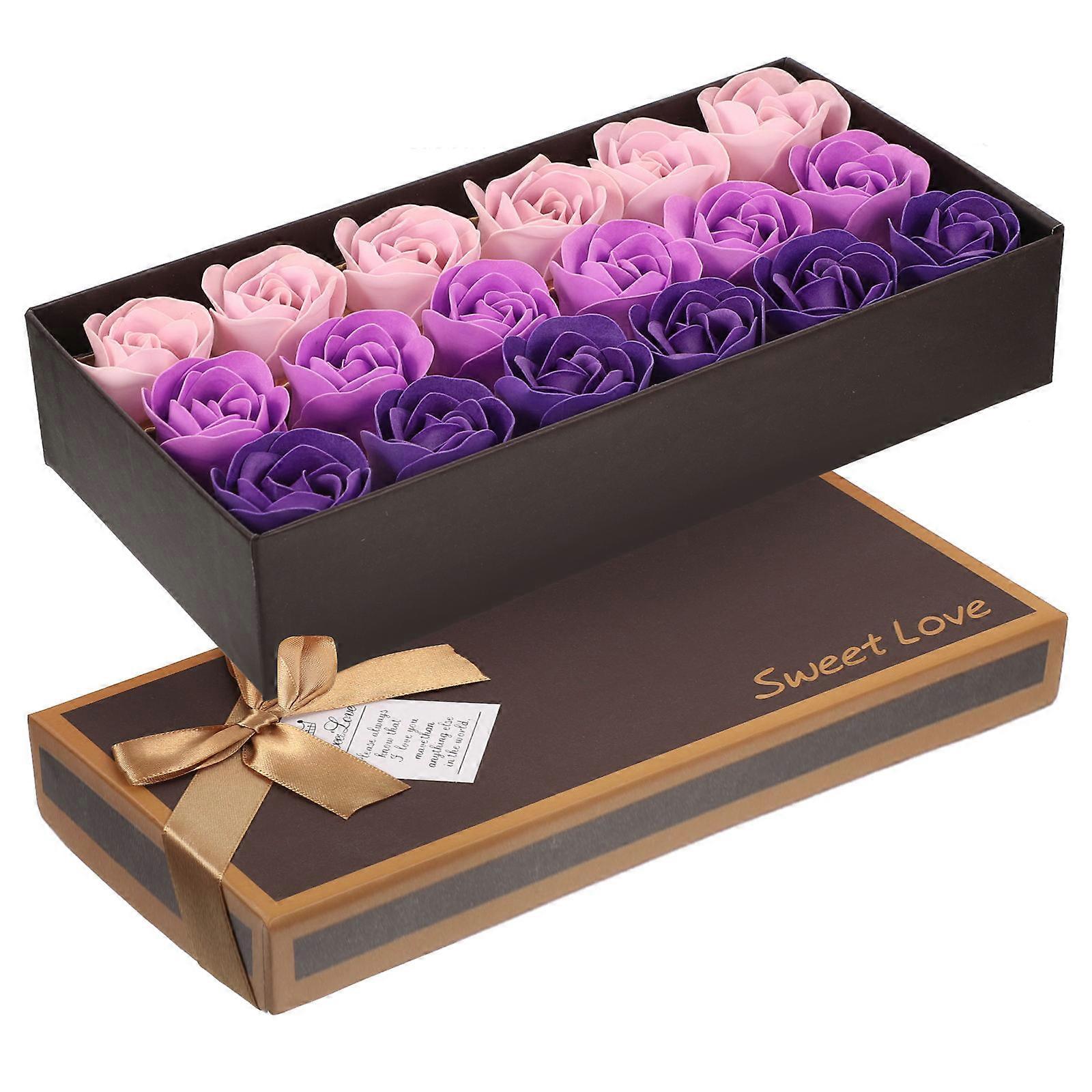 Purple Soap Rose Artificial Rose Soap for Home Use 1 Box Gift