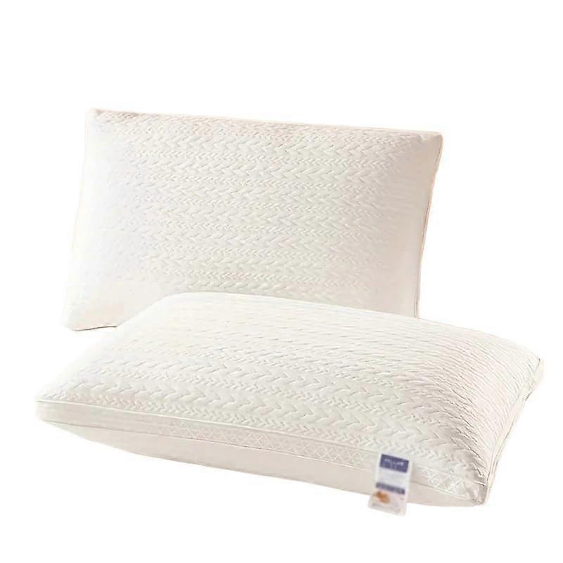 Breathable Cotton Bed Pillow with Ergonomic Neck Support, Soft Comfortable Sleeping 48x74cm