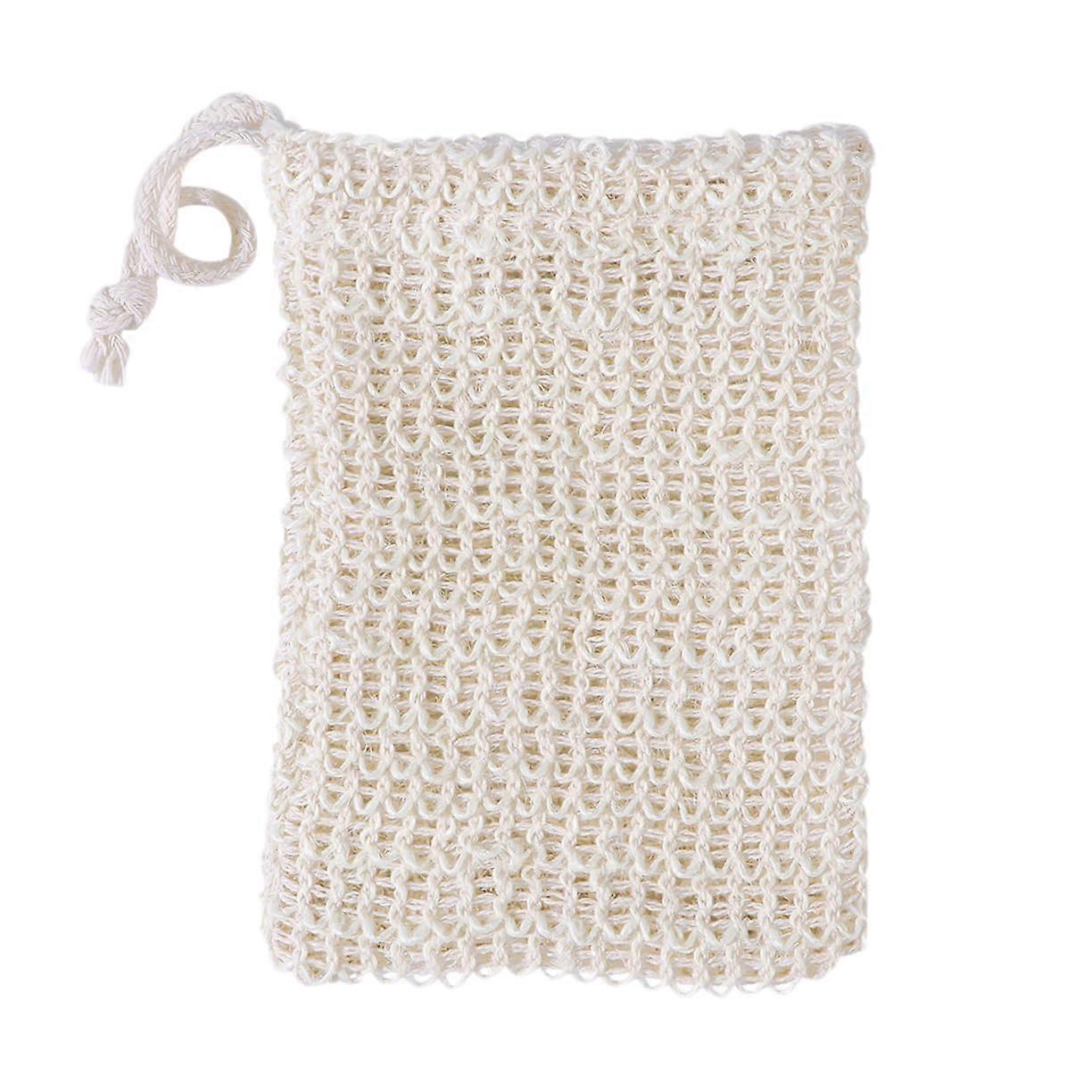 Exfoliating Soap Bag Natural Sisal Soap Saver Pouch with Drawstring for Gentle Skin and Rich Foam
