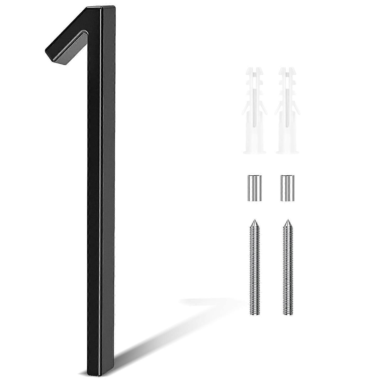 5 Inch Modern Floating House Numbers, Black Zinc Alloy Weatherproof Address Numbers for Home