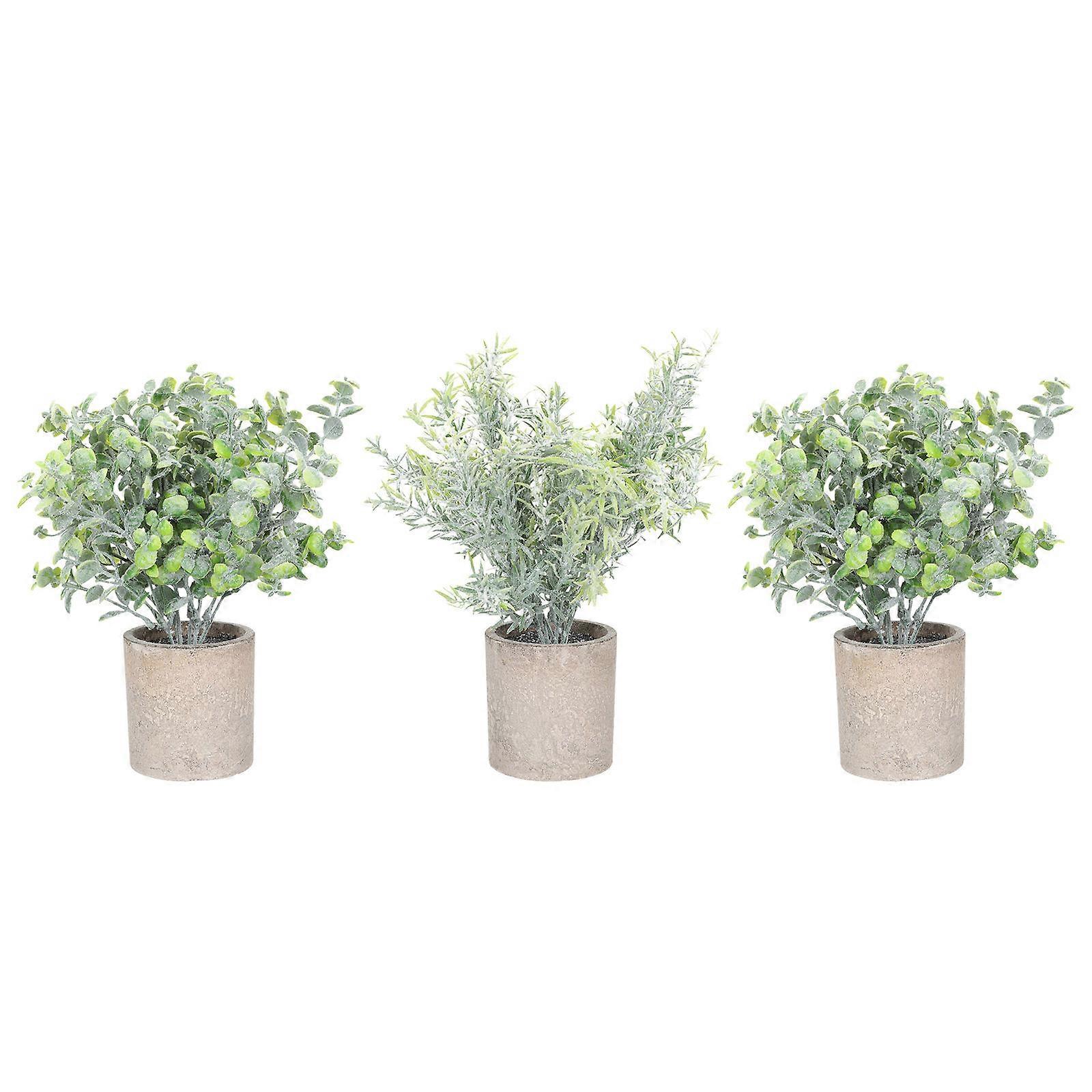 Artificial Greenery Bonsai for Decoration Simulation Green Plants 6Pcs