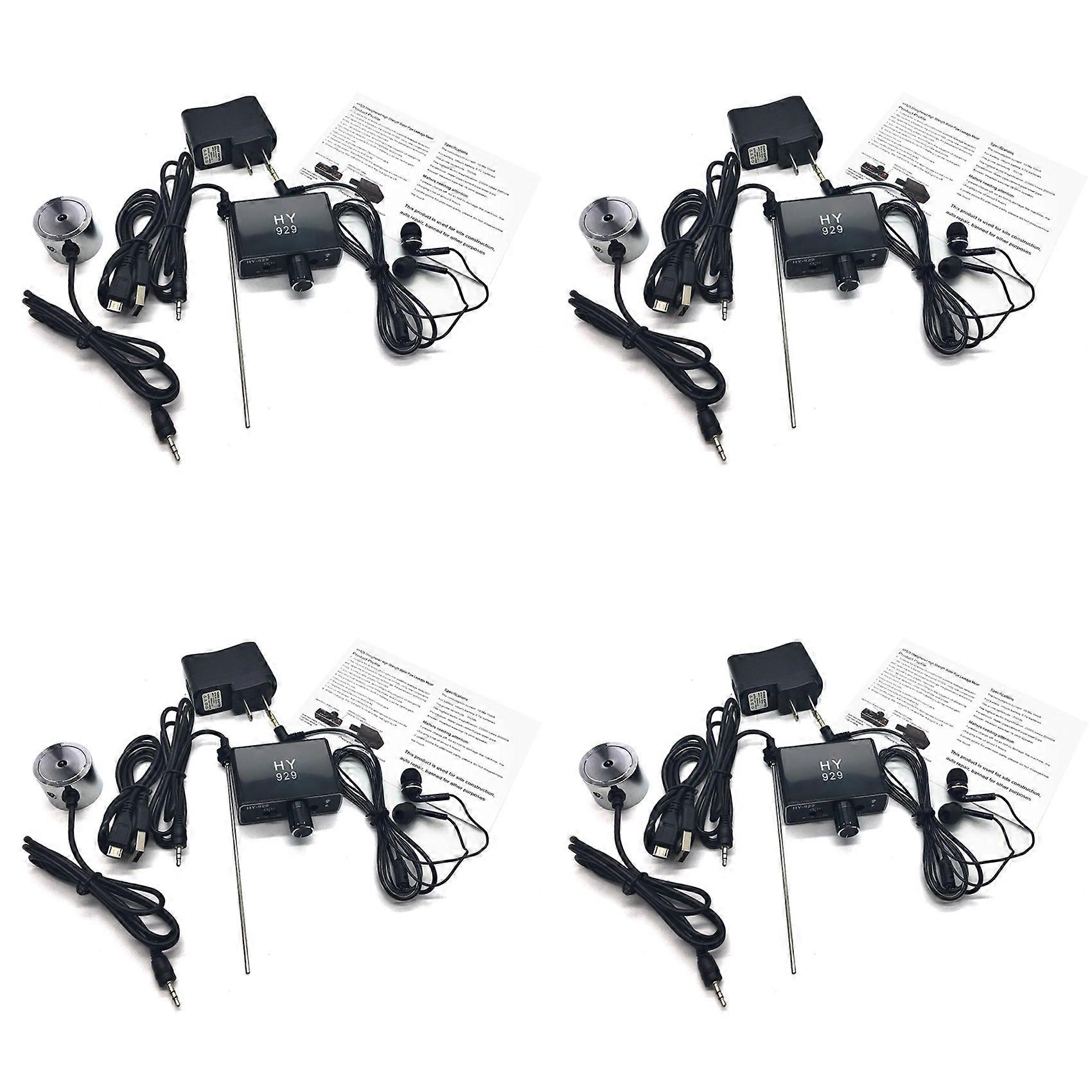4X Water Pipe Leak Detector Sensor Pipe Leakage Monitor Tester Kit with Dual Probes Earphone Pipeline Locator US