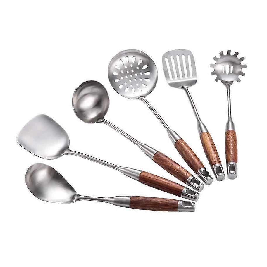 304 Stainless Steel Cooking Utensils Set with Spatula and Soup Spoon, SpaceSaving Hook Design