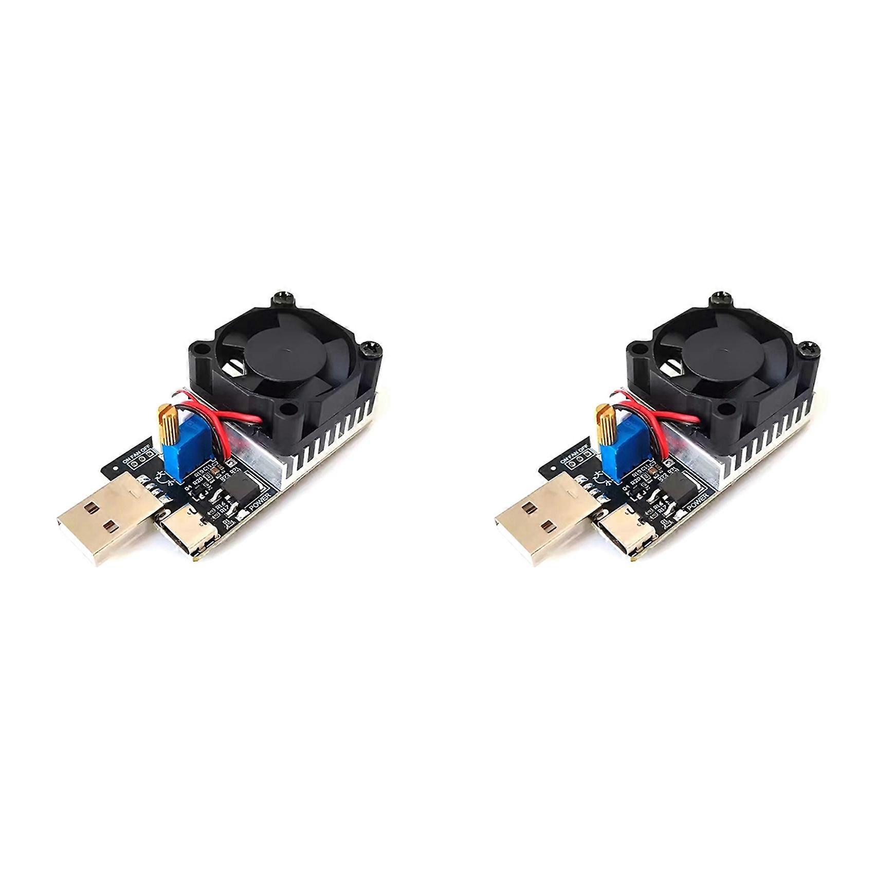 2X DC 3.7-20V 3A 25W Load Tester Electronic Test Resistor Module USB&Type C Interface Adjustable Constant Current