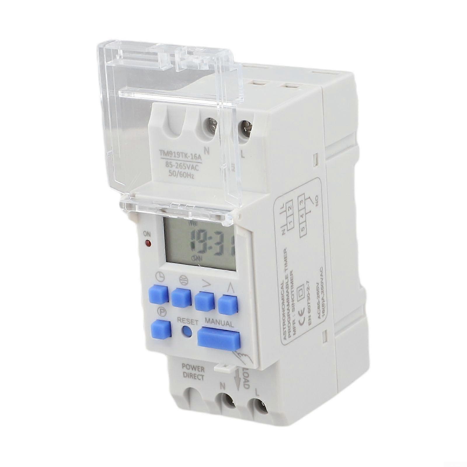 Astronomical Timer Switch 16A 3200W with Sunrise Sunset Control for Home and Garden Lighting