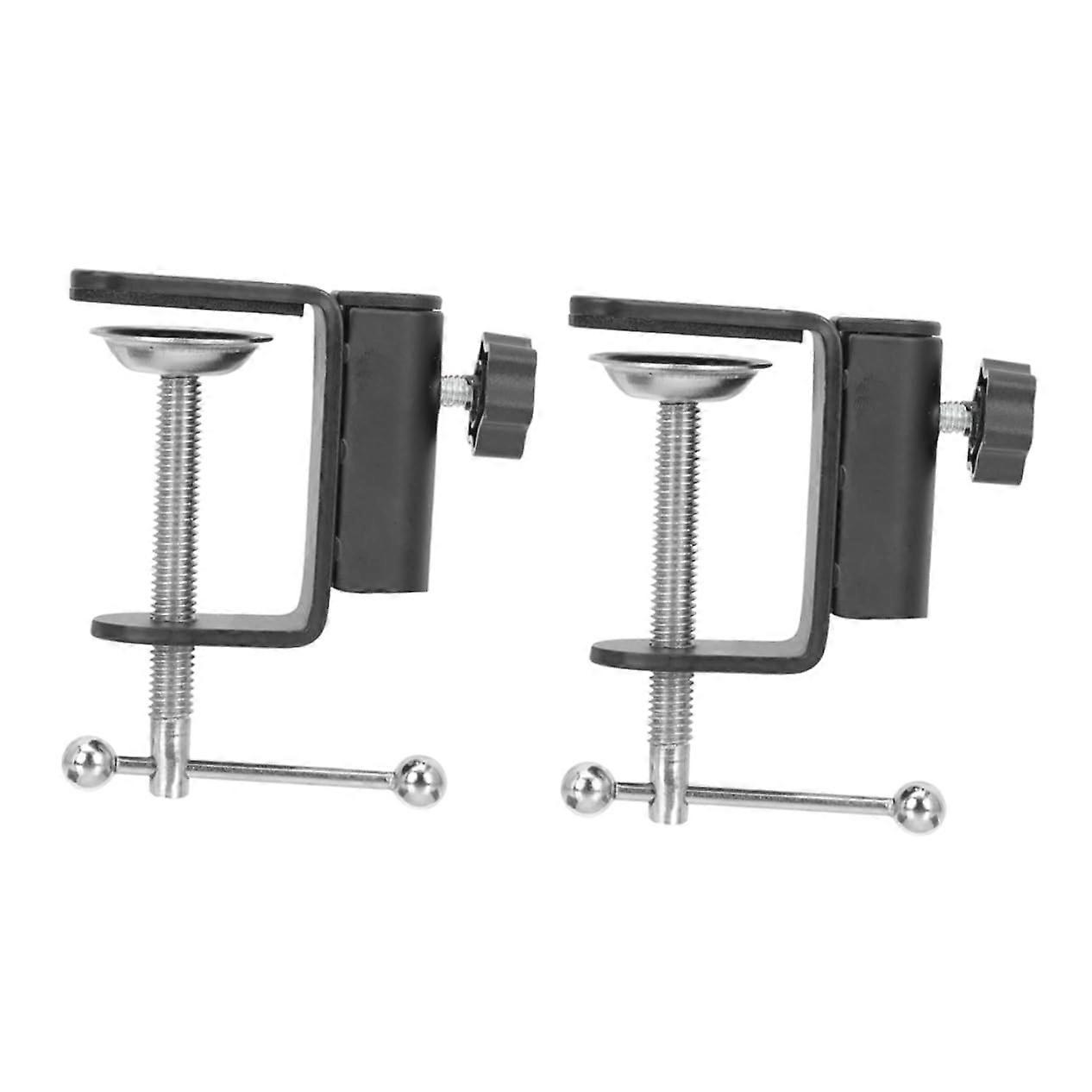 Desk Clamp 2Pack Shaped Clip Table Support Base For Microphone Stand HeavyDuty Metal Base Mount