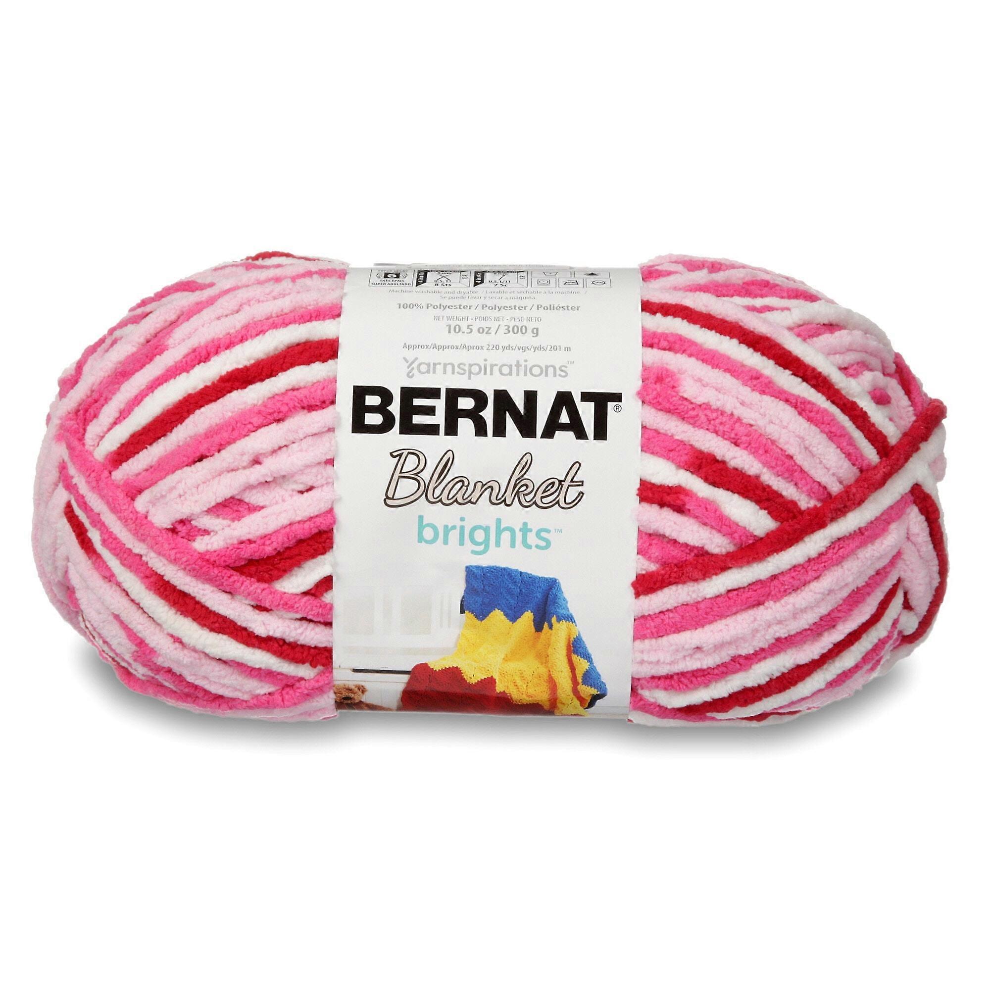 Bernat Blanket Bright Yarn,Raspberry Ribbon Varg,5.3oz(150g),Polyester