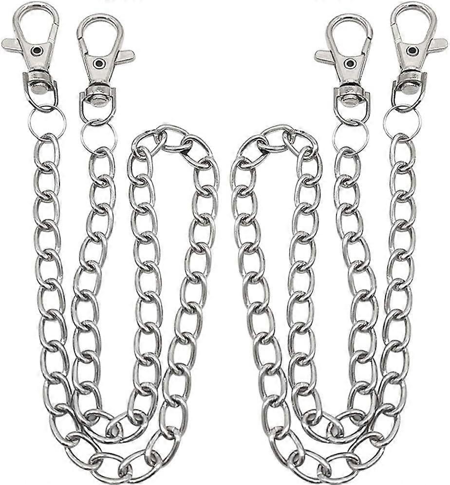 Link chain,2pcs metal chain Link chain with snap hook accessory,silver fast