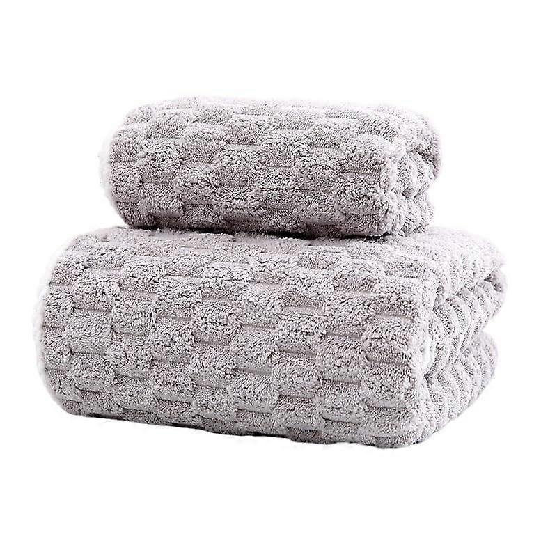 Soft Microfiber Bath Towel Set QuickDrying Gentle Skin Protection Full Body Coverage Gray