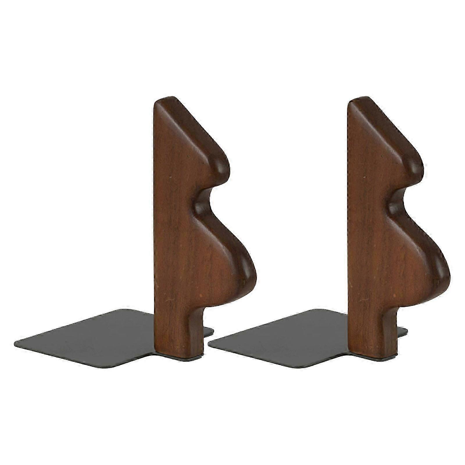 Festive Tree-Shaped Wood & Metal Bookends, Adjustable Shelf Decor