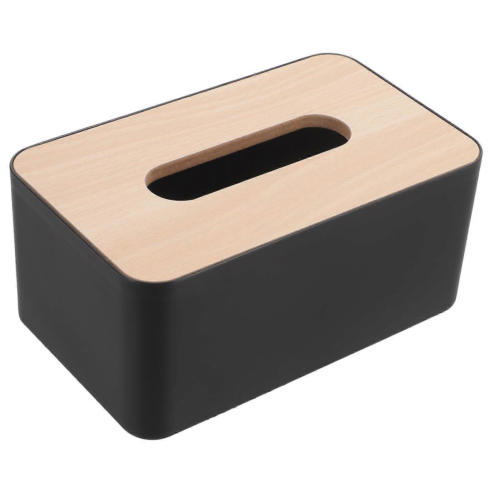 Raindrops Tissue Box Cover Holder Wood Plastic Rectangular