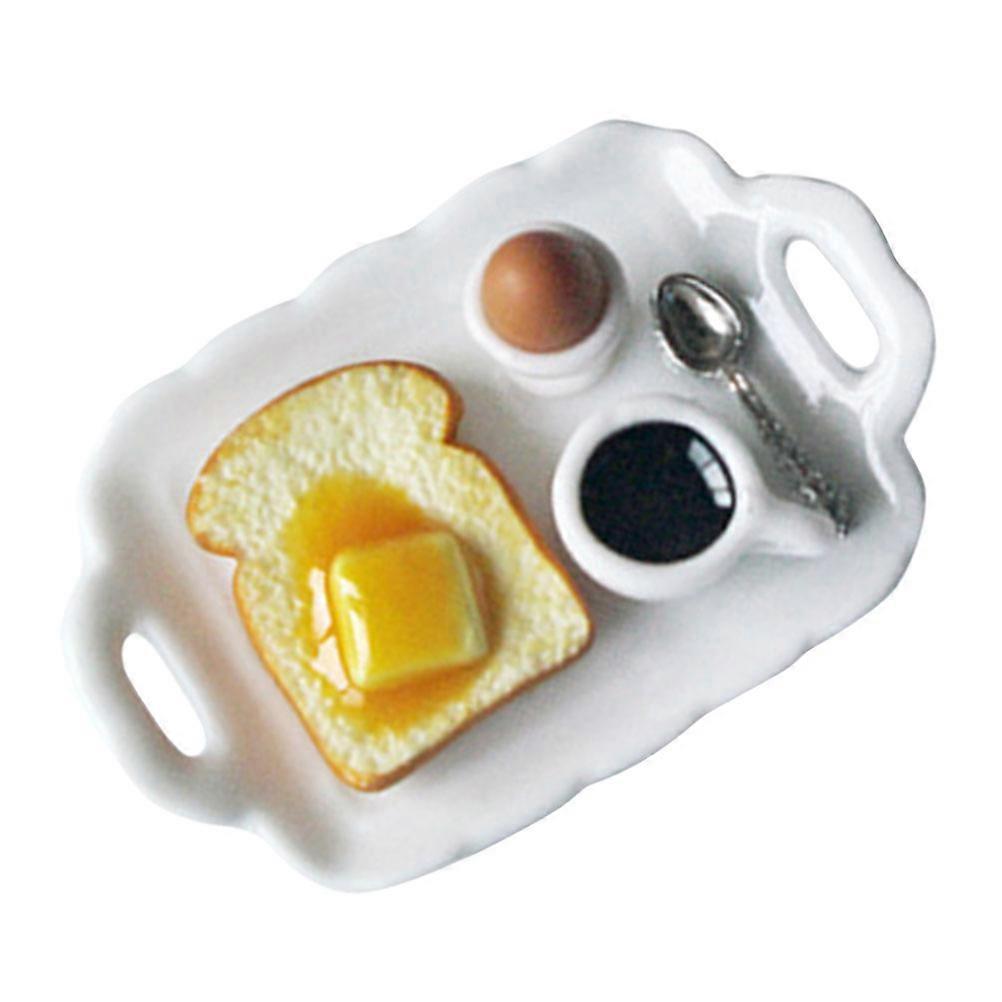 Miniature Tableware Miniature Breakfast Plate for Decor 1Set