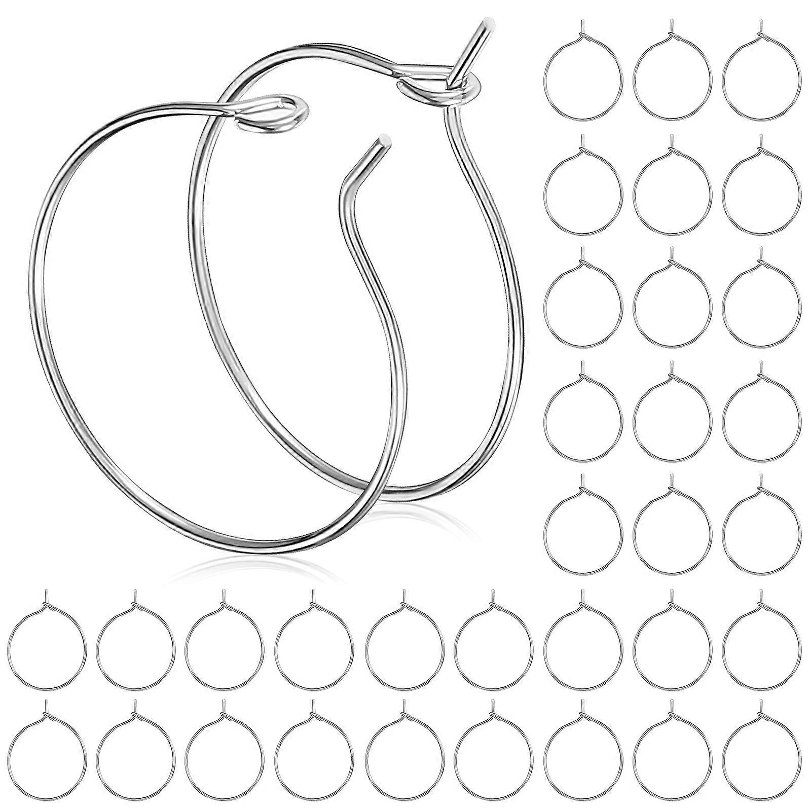Round Earring Hoops for Jewelry Making Silver Alloy 200Pcs Pack