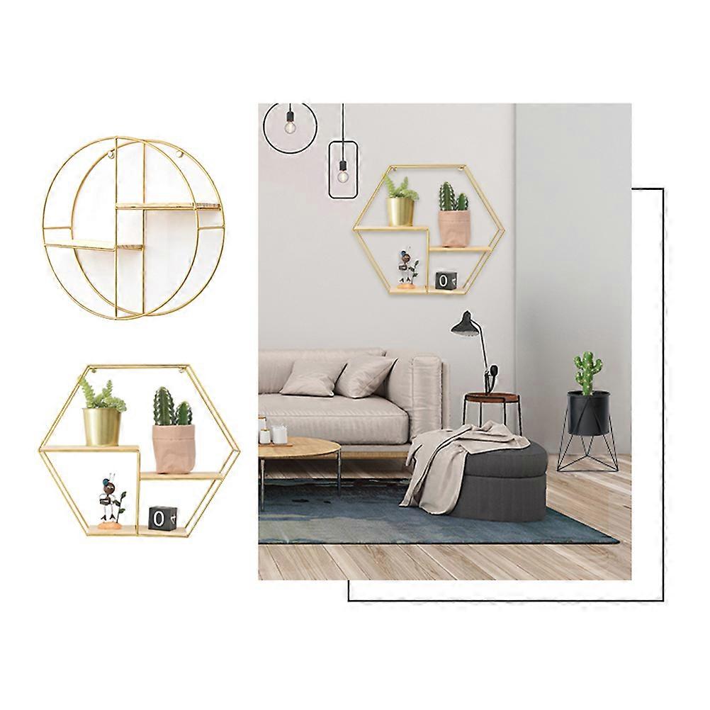 Creative Golden Storage Rack for Home Decoration Double-Layer Design